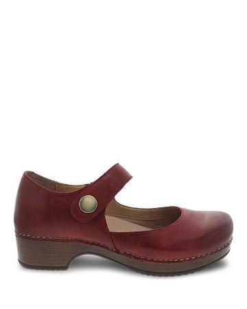 Sabots Dansko Beatrice Waxy Burnished Femme Rouge | FR 189AHK